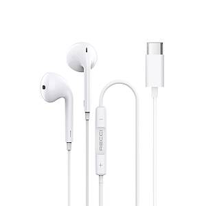 Recci REP-L27 In-ear Handsfree Headphones with Connector USB-C - White
