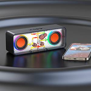 Recci RSK-W38 Space Station - Ασύρματο Φορητό Ηχείο Bluetooth με RGB Φωτισμό - Black