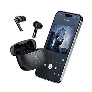 Recci REP-W77 Warrior TWS In-ear Bluetooth Handsfree Earphones with Charging Case Black