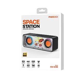 Recci RSK-W38 Space Station - Ασύρματο Φορητό Ηχείο Bluetooth με RGB Φωτισμό - Black