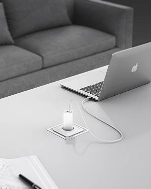 Veger CPD65E Φορτιστής Χωρίς Καλώδιο GaN με Θύρα USB-A και Θύρα USB-C 65W Power Delivery / Quick Charge 3.0 Λευκός