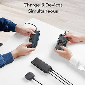 Vrurc W1146 Power Bank 10000mAh 20W με 2 Θύρες USB-A και Θύρα USB-C Power Delivery / Quick Charge 3.0 Μαύρο