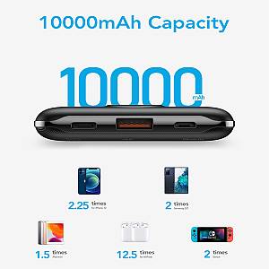 Veger S11 Power Bank 10000mAh 20W με Θύρα USB-A και Θύρα USB-C Quick Charge 3.0 / Power Delivery Μαύρο