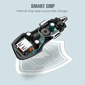 Veger CC50-1A1C Φορτιστής Αυτοκινήτου Fast Charge με Δυο Θύρες Υποδοχής 38W - BLACK