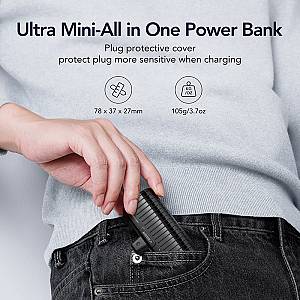 Veger W0558 Power Bank 5000mAh 20W με Θύρα USB-Type C Fast Charging Μαύρο