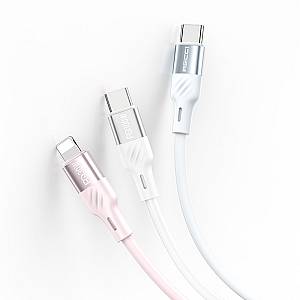 RECCI RS22CC - PD100W Fast Charging Silicone Data Cable C To C Hight Power Output 1.5M - White
