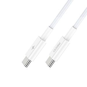 RECCI RC77ECC - 30WGaN Fast Charging USB-C Output Port + C TO C CABLE 100CM |QC3.0 - White