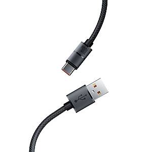 RECCI RS12C - PD100W Fast Charging USB-A To C Braided Wire + Aluminum Speed Data Cable 2M - Black