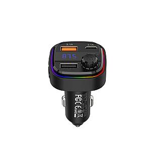 RECCI RQ08 15W+15W MULTI-FUNCTIONAL WITH FM CAR CHARGER – BLACK