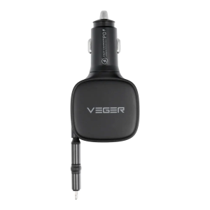 Veger CC89 Φορτιστής Αυτοκινήτου 84W Γρήγορης Φόρτισης με μία Θύρα: 1xType-C μαζί με Καλώδιο Lightning / Type-C Μαύρο Χρώμα