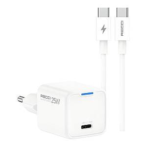 RECCI RC106E GaN PD25W USB-C Charger with Fast Charge Data Cable