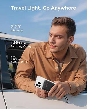 Veektomx VT103 - Power Bank 22.5W  10000mAh 38.5Wh USB C Portable Charger with PD QC 3.0 Fast Charging - Black