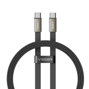 VEGER CC2-MTB 240W USB-C to USB-C Cable PD 3.1, 1m Premium Braided Ultra Fast Charging Cord for MacBook Pro, Gaming Laptops, iPad Pro, iPhone 16/15, Samsung S26, PPS 2.0