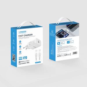 VEGER TR101-45W1C 45W GaN Single USB-C Port Fast Charger with Type-C to Type-C Cable (1200mm) - PD 3.0 & PPS 2.0 SuperCHARGE Wall Charger for MacBook, iPad, iPhone, Samsung