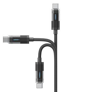 VEGER CC16 - 100W USB-C to USB-C Premium Fast Charging Cable (1.5m/5ft) with Smart LED Logo, PD 3.0 & QC 4.0+ High-Density Braided Power Cord