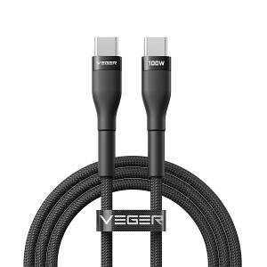 VEGER CC05 - 100W USB-C to USB-C Cable, 1.5m Premium Braided Fast Charging Cord, PD 3.0 & PPS 20V/5A Power Delivery Charging & Sync Cable for MacBook Pro, iPad Pro, iPhone 16/15, Samsung Galaxy, Laptops