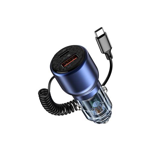 RECCI RCC-N22 - Car Charger Journey 110W PD 45 Fast Charging With TYPE C Cable - BLUE RECCI RCC-N22 - Car Charger Journey 110W PD 45 Fast Charging With TYPE C Cable - BLUE