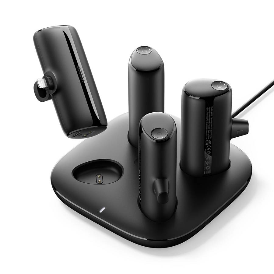 Veger W007 Charging Station 4x5000mAh (2 lightning+2 Type-c) Power Bank Μαύρο