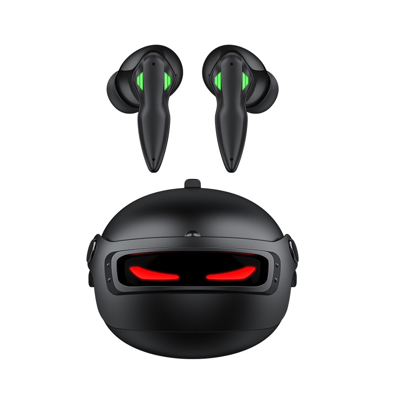 Recci REP-W48 Helmet In-ear Bluetooth Handsfree Earphones with Charging Case Black