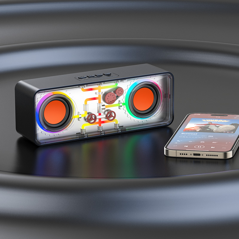 Recci RSK-W38 Space Station - Ασύρματο Φορητό Ηχείο Bluetooth με RGB Φωτισμό - Black