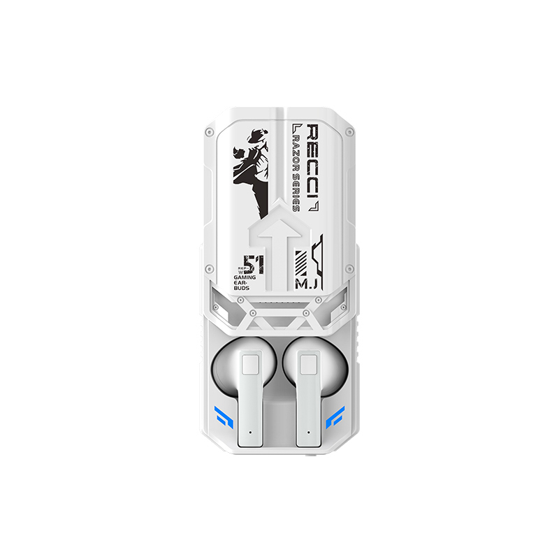Recci REP-W51 Razor Earbud Bluetooth Handsfree Earphones with Charging Case White