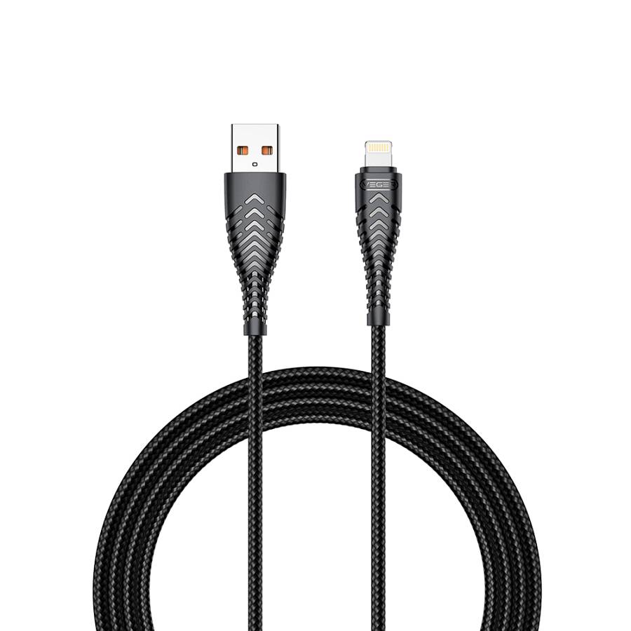 Veger V105 Braided USB to Lightning Cable Μαύρο 1.2m