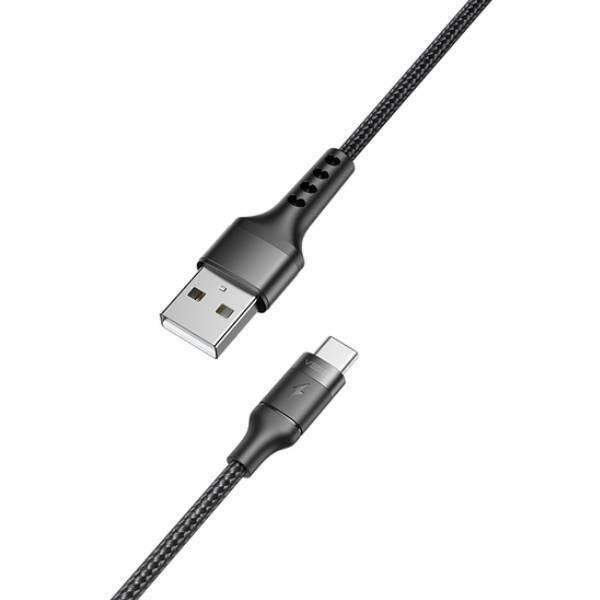 Veger AC03 Braided USB 2.0 Cable USB-C male - USB-A male Μαύρο 1.2m