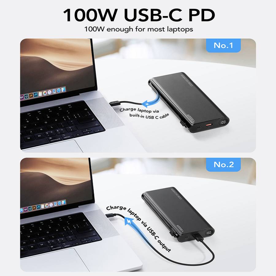 Veger TC130 Power Bank 25000mAh 130W με Θύρα USB-A και Θύρα USB-C Power Delivery Μαύρο