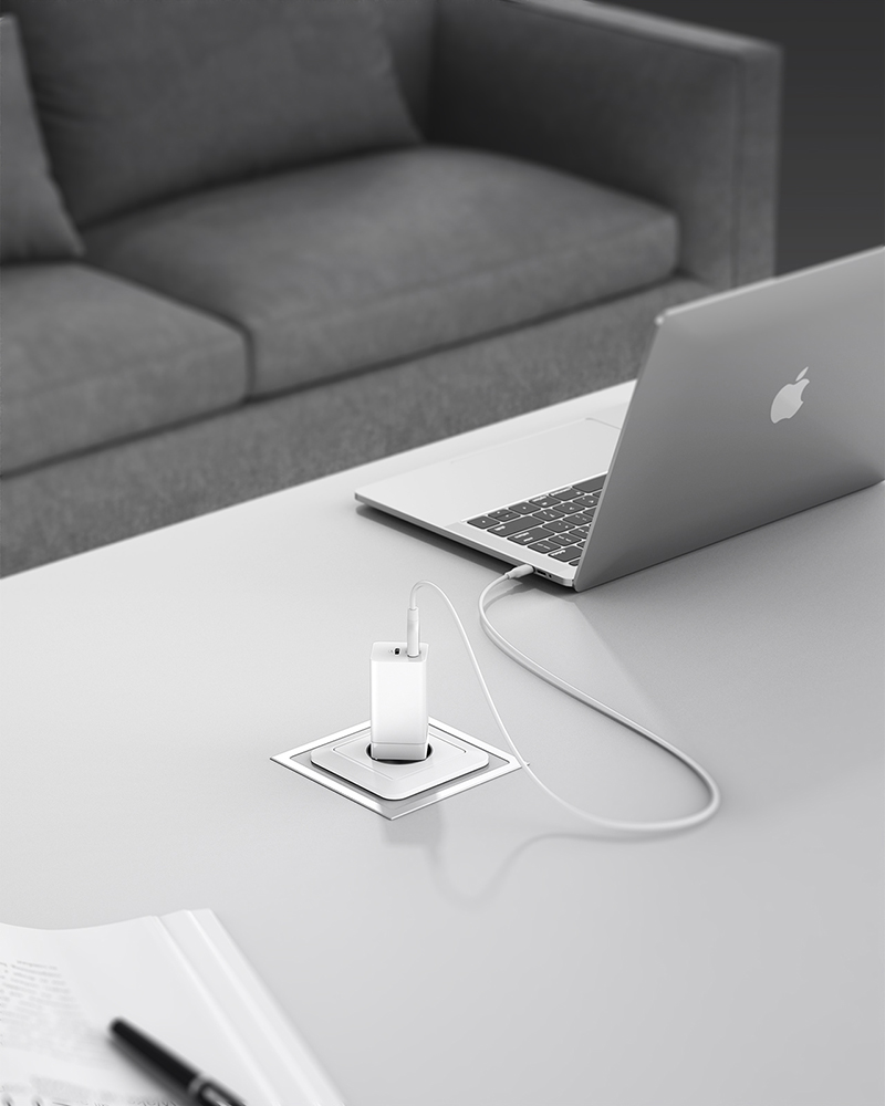 Veger CPD65E Φορτιστής Χωρίς Καλώδιο GaN με Θύρα USB-A και Θύρα USB-C 65W Power Delivery / Quick Charge 3.0 Λευκός