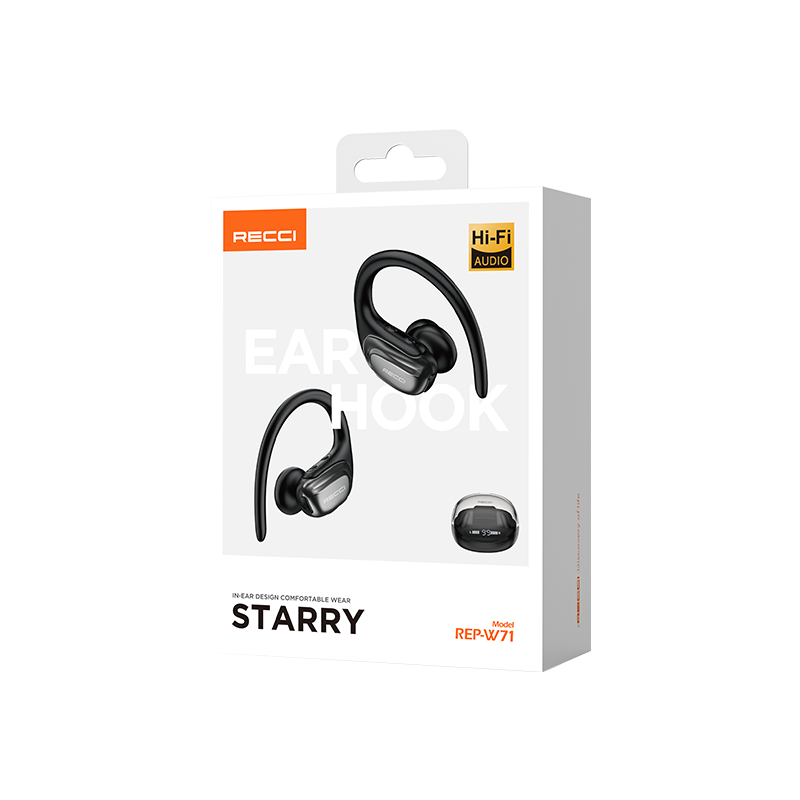 Recci REP-W71 Starry Sky In-ear Bluetooth Handsfree Earphones with Charging Case Black
