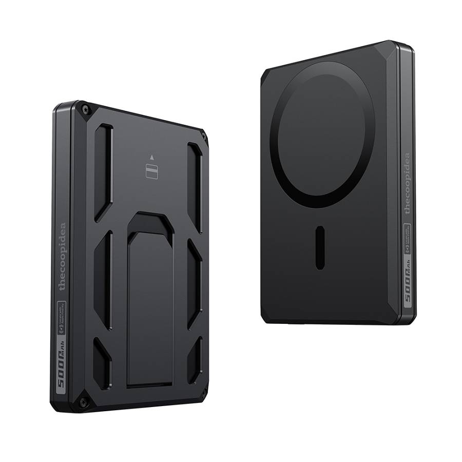 Veger X5 - 6-IN-1 | Wireless Powerbank | 5000mAh Fast Charging | Magnetic Wallet | Apple-certified Find My | 0-90° Adjustable Stand | Iconic Style