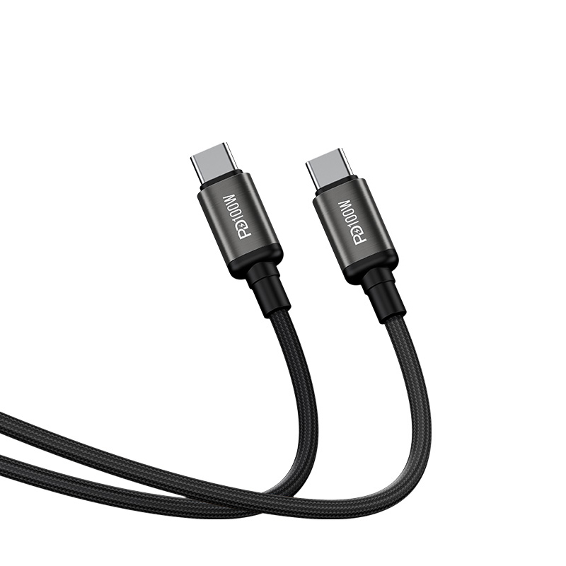 RECCI RS32CC - PD100W Fast Charging DATA Cable C To C Real-Time Display Of Charging Power 1.5M - Black