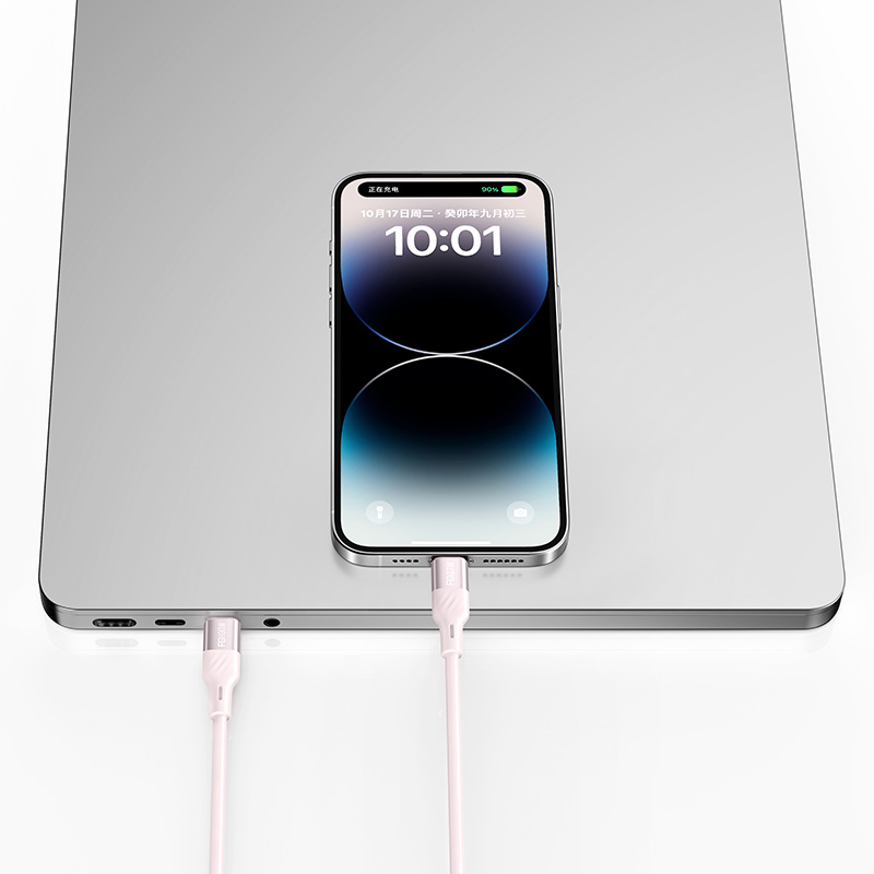 RECCI RS22CL - PD30W Fast Charging Excellence Silicone C To Lightning  Data Cable 1.5M - White