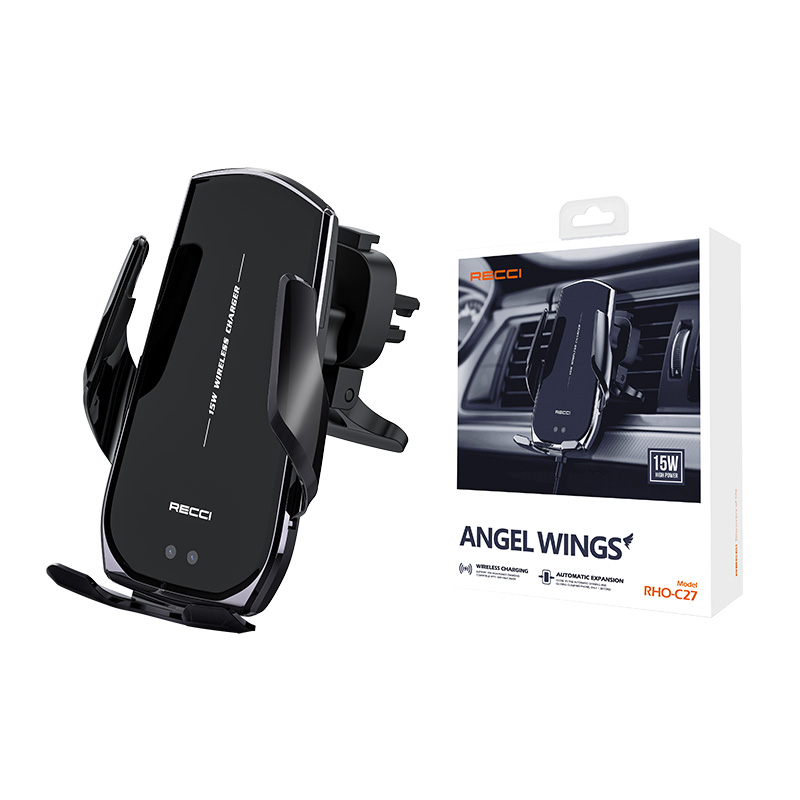 RECCI RHO-C27 -  Wireless Charging Car Holder 15W - BLACK