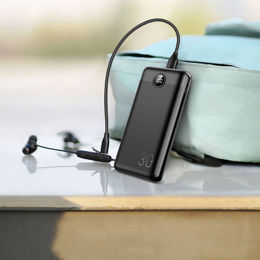 Veger L30 Power Bank 30000mAh 20W με 3 Θύρες USB-A και Θύρα USB-C Μαύρο