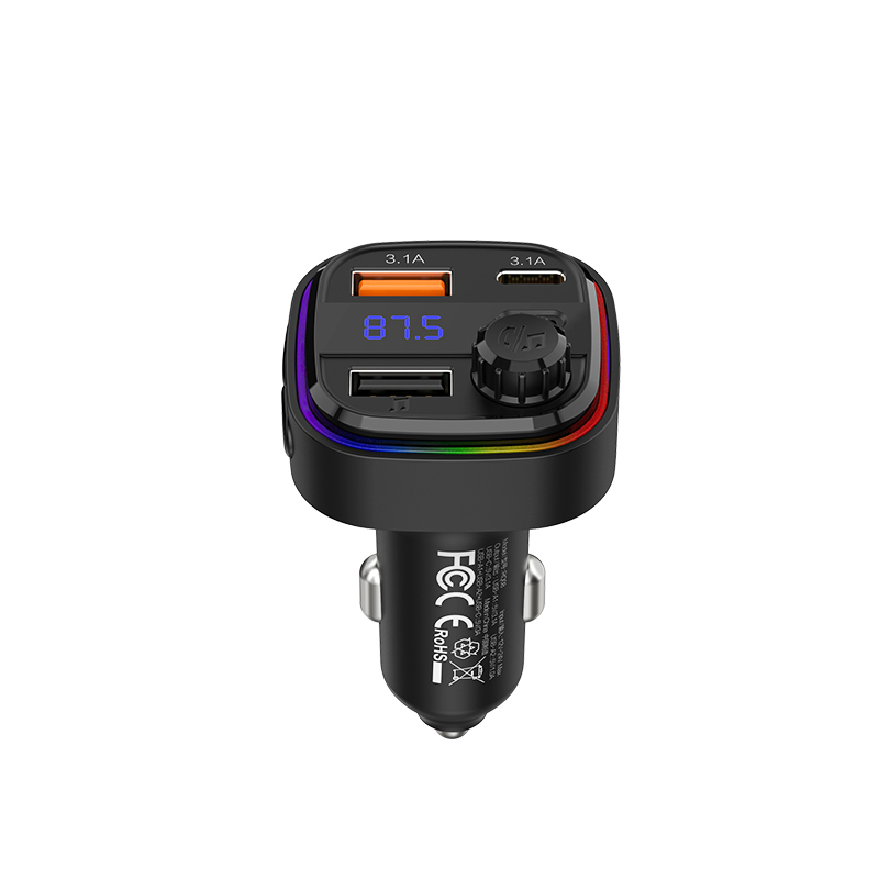 RECCI RQ08 15W+15W MULTI-FUNCTIONAL WITH FM CAR CHARGER – BLACK