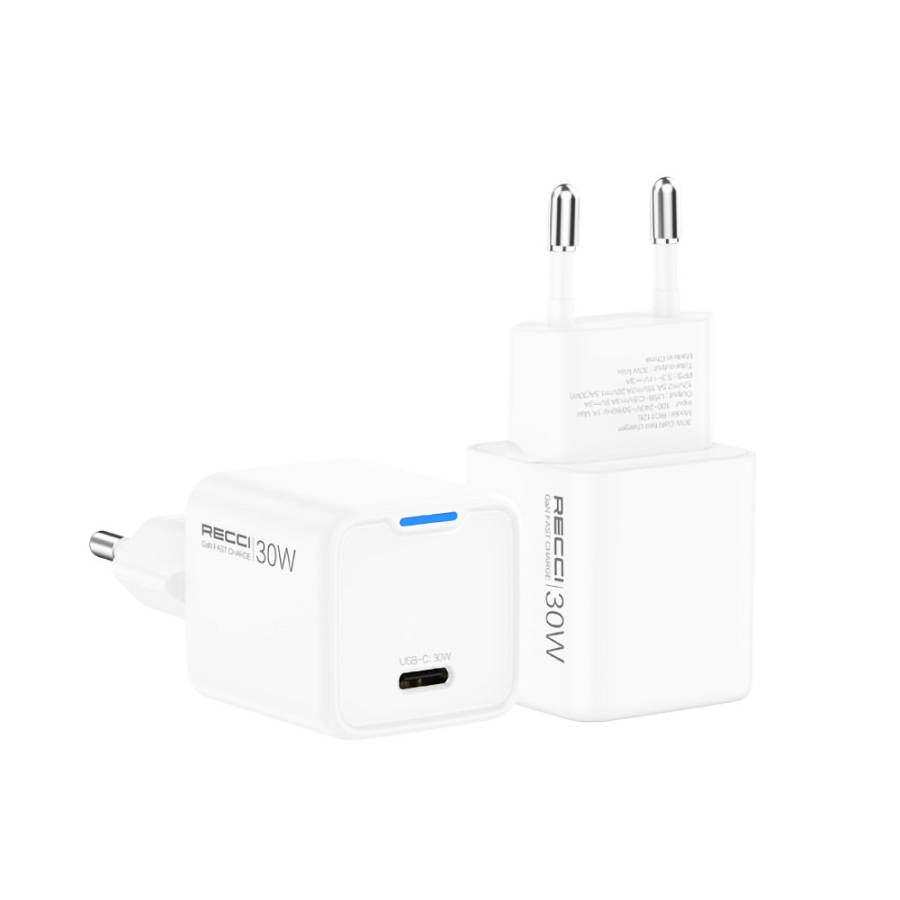 RECCI RC112E GaN PD30W USB-C Charger with Fast Charge Data Cable