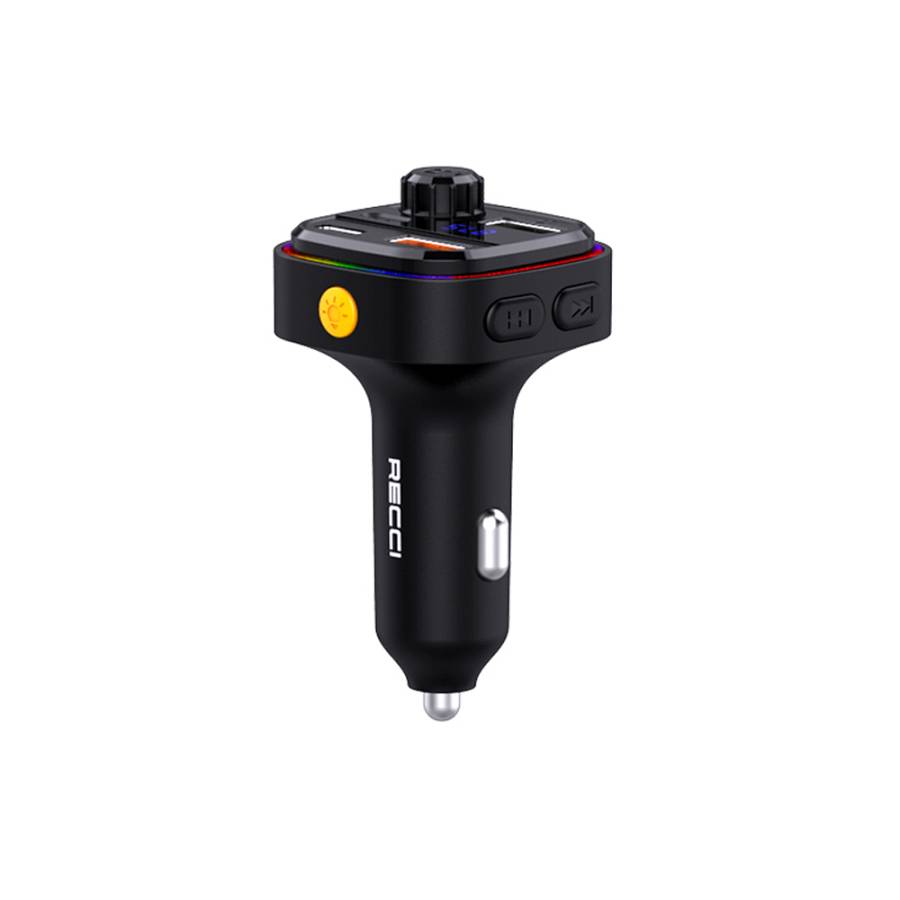 RECCI RQ08 15W+15W MULTI-FUNCTIONAL WITH FM CAR CHARGER – BLACK