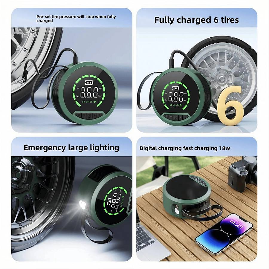TCCBAC CC218 - 8000mAh Φορητός Εκκινητής Μπαταρίας Αυτοκινήτου 1000A με Power Bank  / USB / Τρόμπα / Φακό 12V