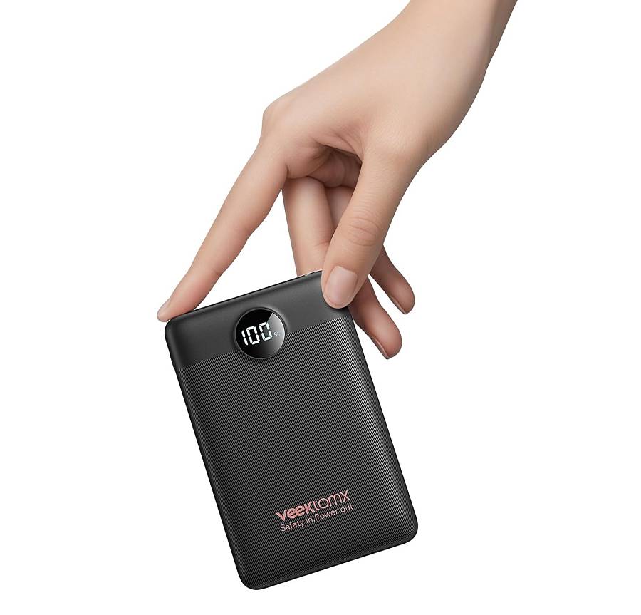 Veektomx VT103 - Power Bank 22.5W  10000mAh 38.5Wh USB C Portable Charger with PD QC 3.0 Fast Charging - Black