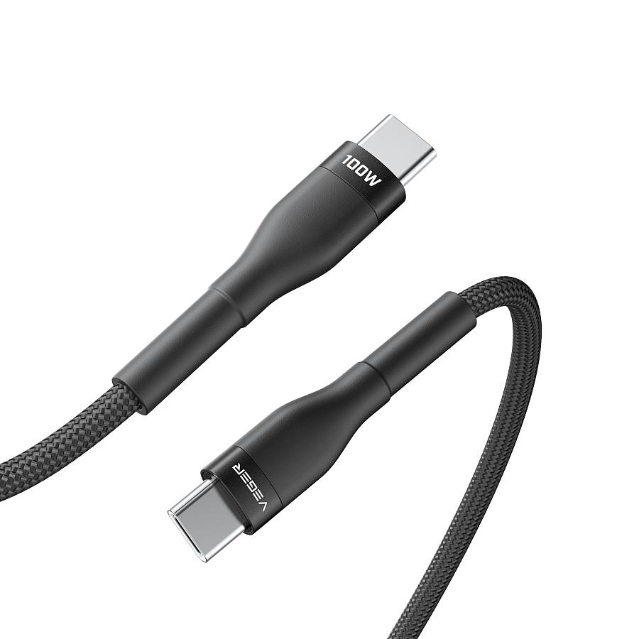 VEGER CC05 - 100W USB-C to USB-C Cable, 1.5m Premium Braided Fast Charging Cord, PD 3.0 & PPS 20V/5A Power Delivery Charging & Sync Cable for MacBook Pro, iPad Pro, iPhone 16/15, Samsung Galaxy, Laptops