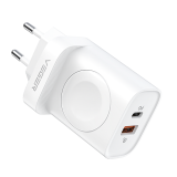 Veger W002E Φορτιστής Χωρίς Καλώδιο με Θύρα USB-A και Θύρα USB-C 20W Power Delivery Λευκός