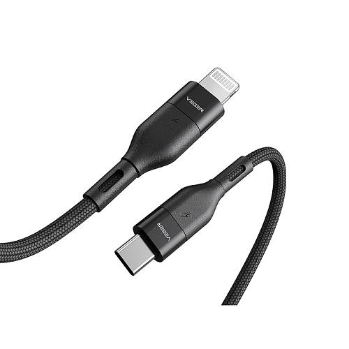 Veger CL01 Braided USB-C to Lightning Cable 60W Μαύρο 1.2m