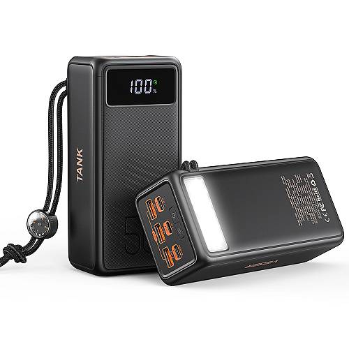 Veger VP5001C Tank Boost Power Bank 56000mAh 100W with 3 USB-A Ports and 2 USB-C Ports Power Delivery Black