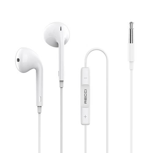 Recci Rep-l07 In-ear Handsfree Headphones with Connector 3.5mm White