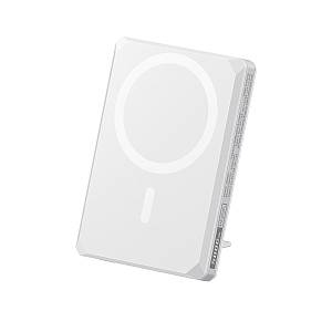 Veger X5 - 6-IN-1 | Wireless Powerbank | 5000mAh Fast Charging | Magnetic Wallet | Apple-certified Find My | 0-90° Adjustable Stand | Iconic Style Λευκό