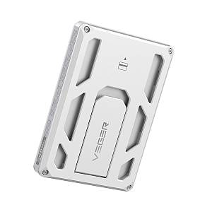 Veger X5 - 6-IN-1 | Wireless Powerbank | 5000mAh Fast Charging | Magnetic Wallet | Apple-certified Find My | 0-90° Adjustable Stand | Iconic Style Λευκό