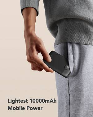 Veger C11 - 10,000mAh 22.5W PD Digital Display Light Weight Powerbank With Built In Non-MFI Lightning & USB-C Cable Λευκό