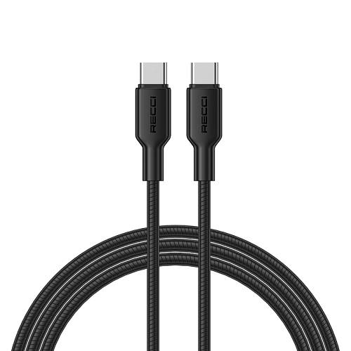 RECCI RS46CC - PD65W Fast Charging Type-C to Type-C Data Cable 1.2M - Black