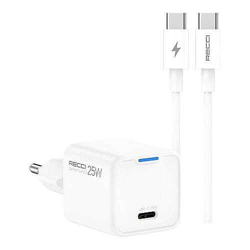 RECCI RC106E GaN PD25W USB-C Charger with Fast Charge Data Cable